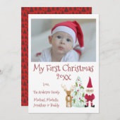 ベビー初めてのクリスマス（写真付き） シーズンカード (正面/裏面)