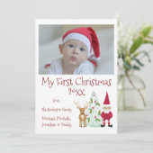 ベビー初めてのクリスマス（写真付き） シーズンカード (スタンド正面)