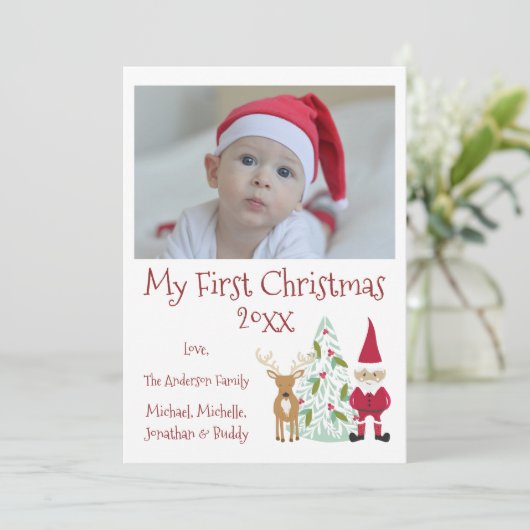 ベビー初めてのクリスマス(写真付き) シーズンカード (スタンド正面)