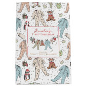 ベビー初めてのクリスマス 男女兼用 ミディアムペーパーバッグ (正面)