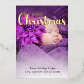 ベビー初めてのクリスマス 箔シーズンカード (正面)