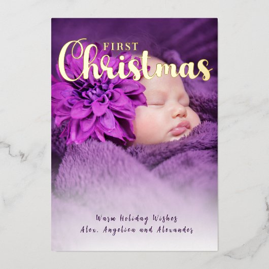 ベビー初めてのクリスマス 箔シーズンカード (正面)