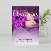 ベビー初めてのクリスマス 箔シーズンカード (立ち正面)