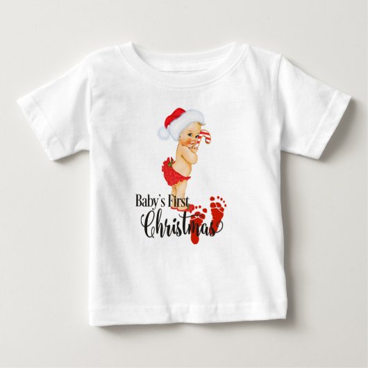 ベビー初めてのクリスマスTシャツ ベビーTシャツ (正面)