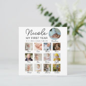 ベビー初年度12ヶ月フォトコラージュモダン (スタンド正面)