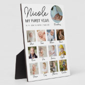 ベビー初年度12ヶ月フォトコラージュモダン フォトプラーク (側面)