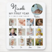 ベビー初年度12ヶ月フォトコラージュモダン マウスパッド (正面)