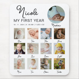 ベビー初年度12ヶ月フォトコラージュモダン マウスパッド