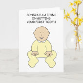 ベビー初歯おめでとう カード (黄色い花)