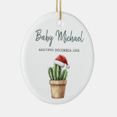 ベビー到着の妊娠の発表の記念 セラミックオーナメント (右)