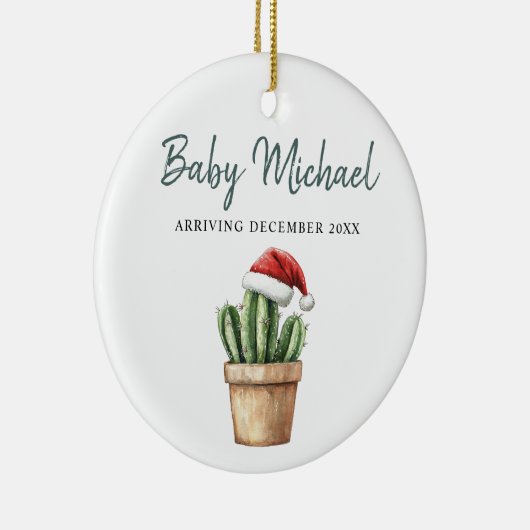 ベビー到着の妊娠の発表の記念 セラミックオーナメント (右)