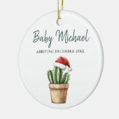 ベビー到着の妊娠の発表の記念 セラミックオーナメント (左)