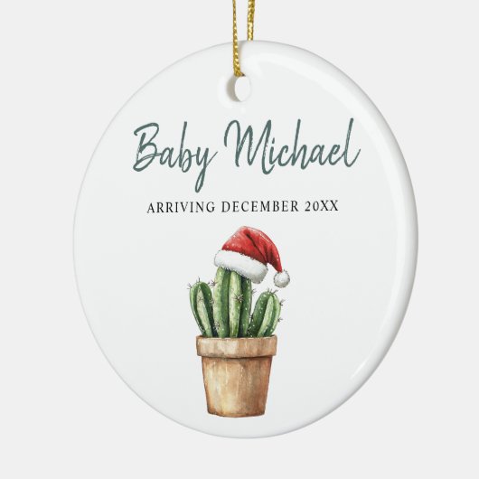 ベビー到着の妊娠の発表の記念 セラミックオーナメント (左)