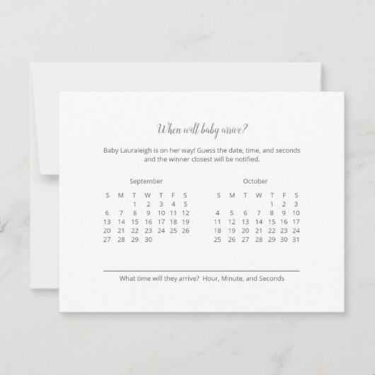 ベビー到着予測ガールテディベア (正面)