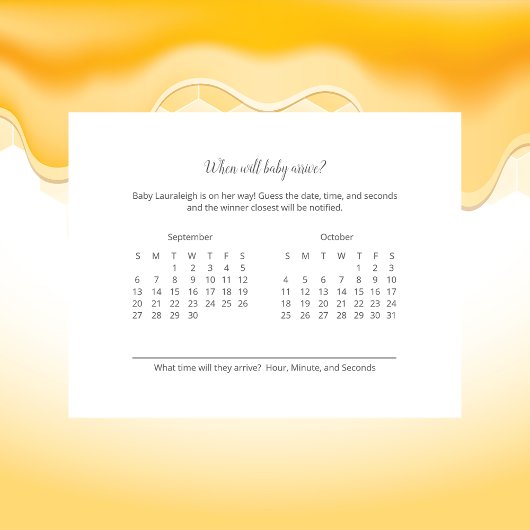 ベビー到着予測ガールテディベア