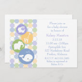 ベビー動物のベビーシャワーの招待状 招待状 (正面/裏面)