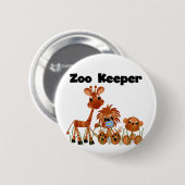 ベビー動物の動物園の飼育係のTシャツおよびギフト 缶バッジ (正面&裏面)