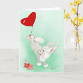 ベビー動物の挨拶状 カード (黄色い花)