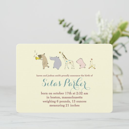ベビー動物パレードの誕生の発表/招待状 招待状 (スタンド正面)