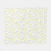 ベビー動物2を表示するパターン フリースブランケット (正面(横))