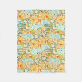 ベビー動物 フリースブランケット