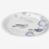 ベビー北欧の冬のベビーシャワー外は寒い ペーパープレート (アングル)