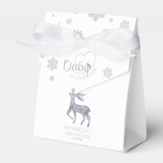 ベビー北欧トナカイの赤ちゃんシャワー外は寒い フェイバーボックス (正面サイド)