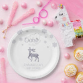 ベビー北欧トナカイの赤ちゃんシャワー外は寒い ペーパープレート (パーティー)