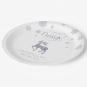 ベビー北欧トナカイの赤ちゃんシャワー外は寒い ペーパープレート (アングル)