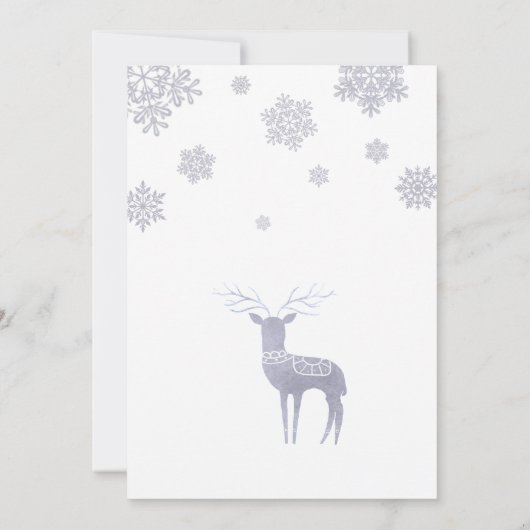 ベビー北欧トナカイの赤ちゃんシャワー外は寒い 招待状 (裏面)