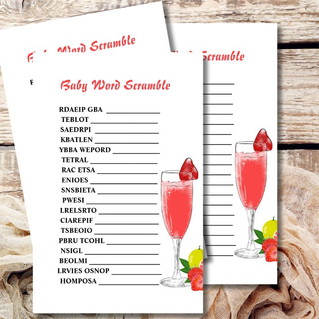 ベビー単語スクランブルブランチ泡立ちバビースシャワーテーマ (クリエイターアップロード済み)