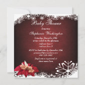ベビー及びポインセチアのエレガントなクリスマスのベビーシャワー 招待状 (裏面)