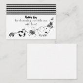 ベビー及び動物用サファリサンキューカード ノートカード (正面/裏面)