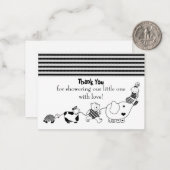 ベビー及び動物用サファリサンキューカード ノートカード (正面/裏面インサイチュ)
