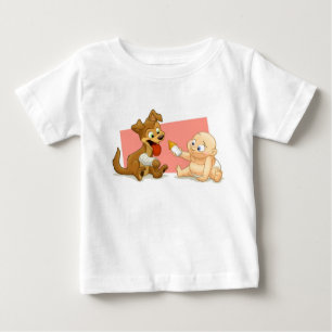 ベビー及び子犬のワイシャツ ベビーTシャツ