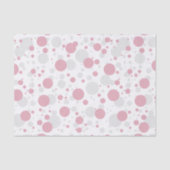 ベビー及びCOのピンクおよび銀製の水玉模様のティッシュペーパー 薄葉紙 (正面)