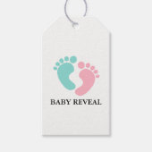 ベビー及びCOの小さい足跡のベビーはブライダル・シャワーを明らかにします ギフトタグ (正面)
