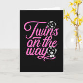 ベビー双子妊娠告知引用文贈答品 カード (黄色い花)