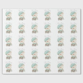 ベビー台本のベビーシャワーラッピング用テディベア ラッピングペーパー (フラット)