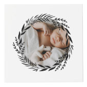 ベビー名および誕生統計のフットプリントおよび写真リース フォトキューブ (正面)