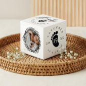 ベビー名および誕生統計のフットプリントおよび写真リース フォトキューブ