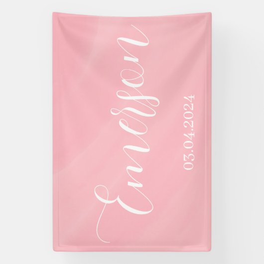 ベビー名と日付 横断幕 (縦)