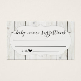 ベビー名の候補カード（赤ちゃんシャワー用）
