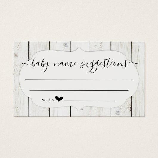 ベビー名の候補カード（赤ちゃんシャワー用） (正面)