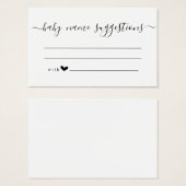 ベビー名の候補カード（赤ちゃんシャワー用） (正面&裏面)