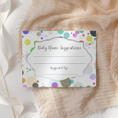 ベビー名の候補水玉模様ベビーシャワー エンクロージャーカード