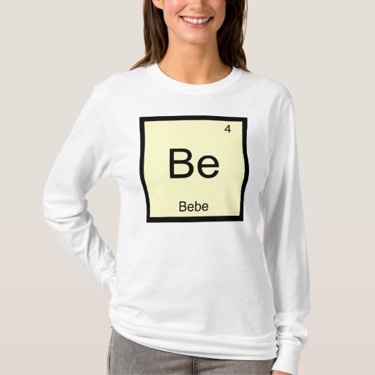 ベビー名の化学元素周期表 Tシャツ (正面)