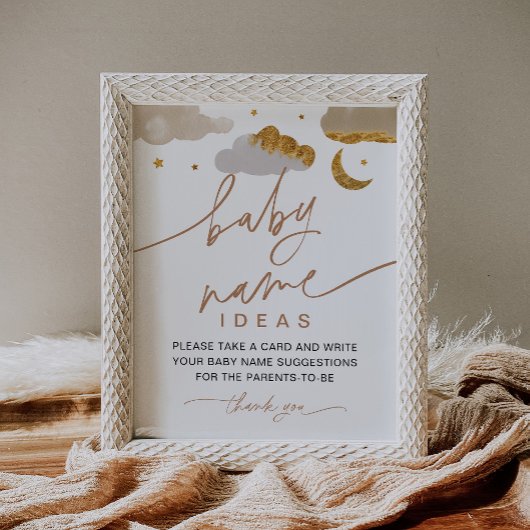 ベビー名アイディアトゥインクルリトルスターベビーシャワー ポスター