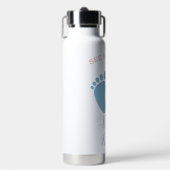 ベビー名カスタムブルーフットプリント ウォーターボトル (正面)