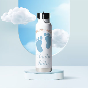 ベビー名カスタムブルーフットプリント ウォーターボトル